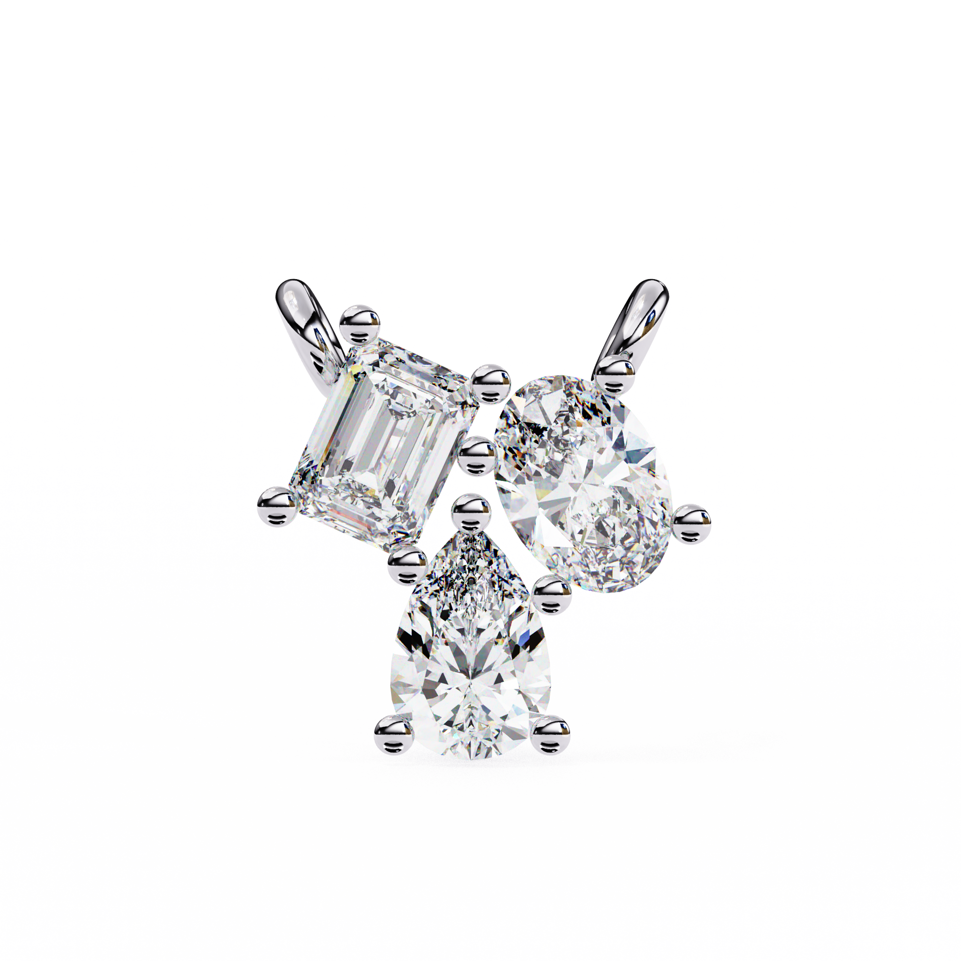 White Gold / Moissanite, White Gold / Lab Grown