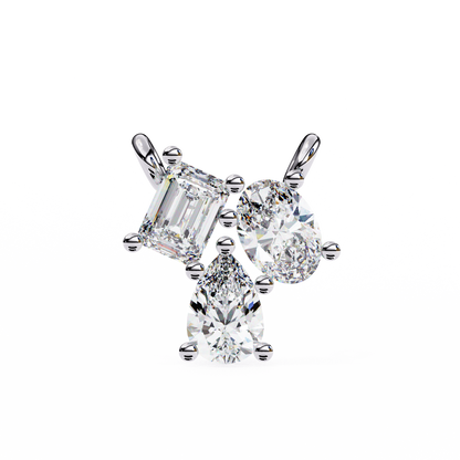 White Gold / Moissanite, White Gold / Lab Grown
