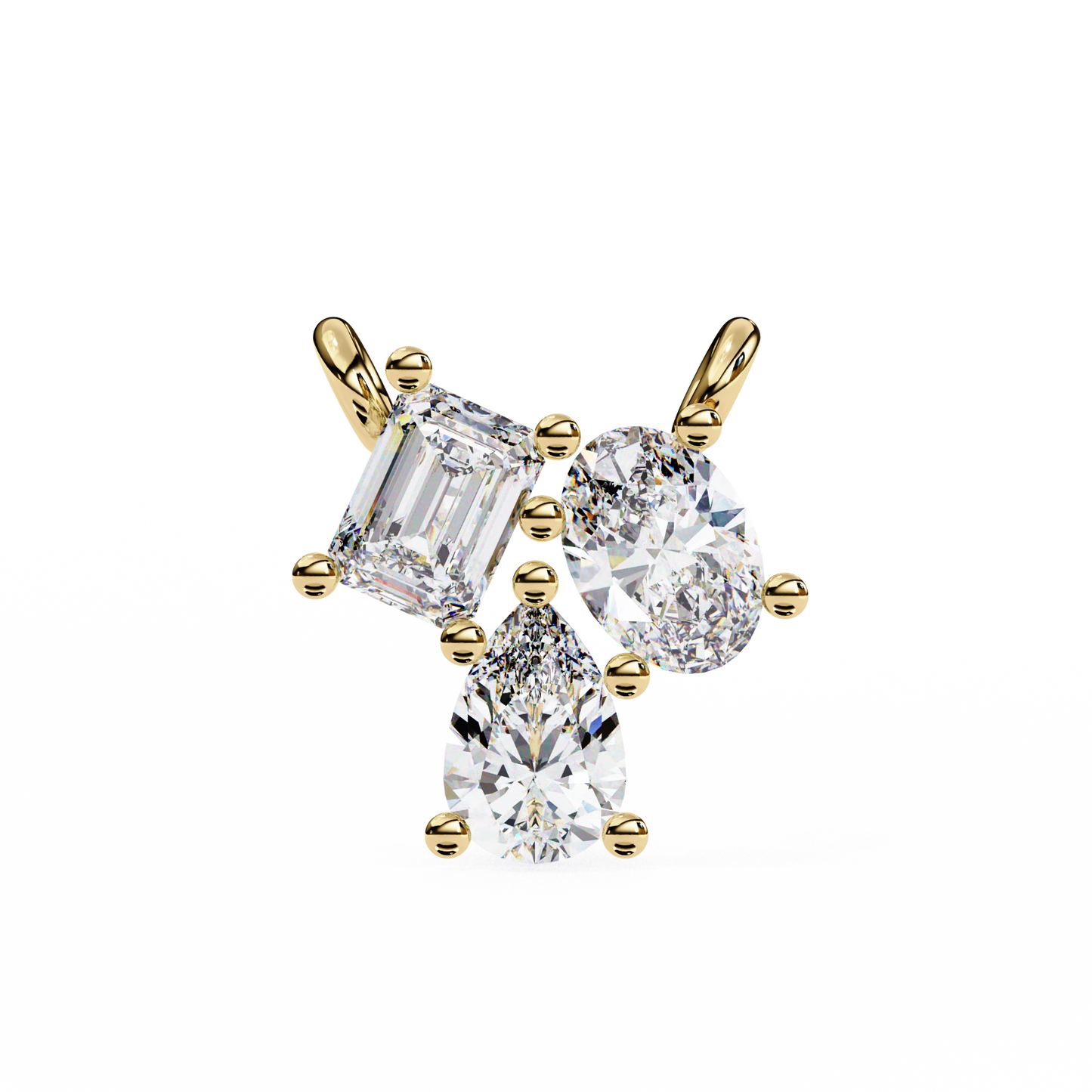 yellow gold / moissanite, yellow gold / lab grown