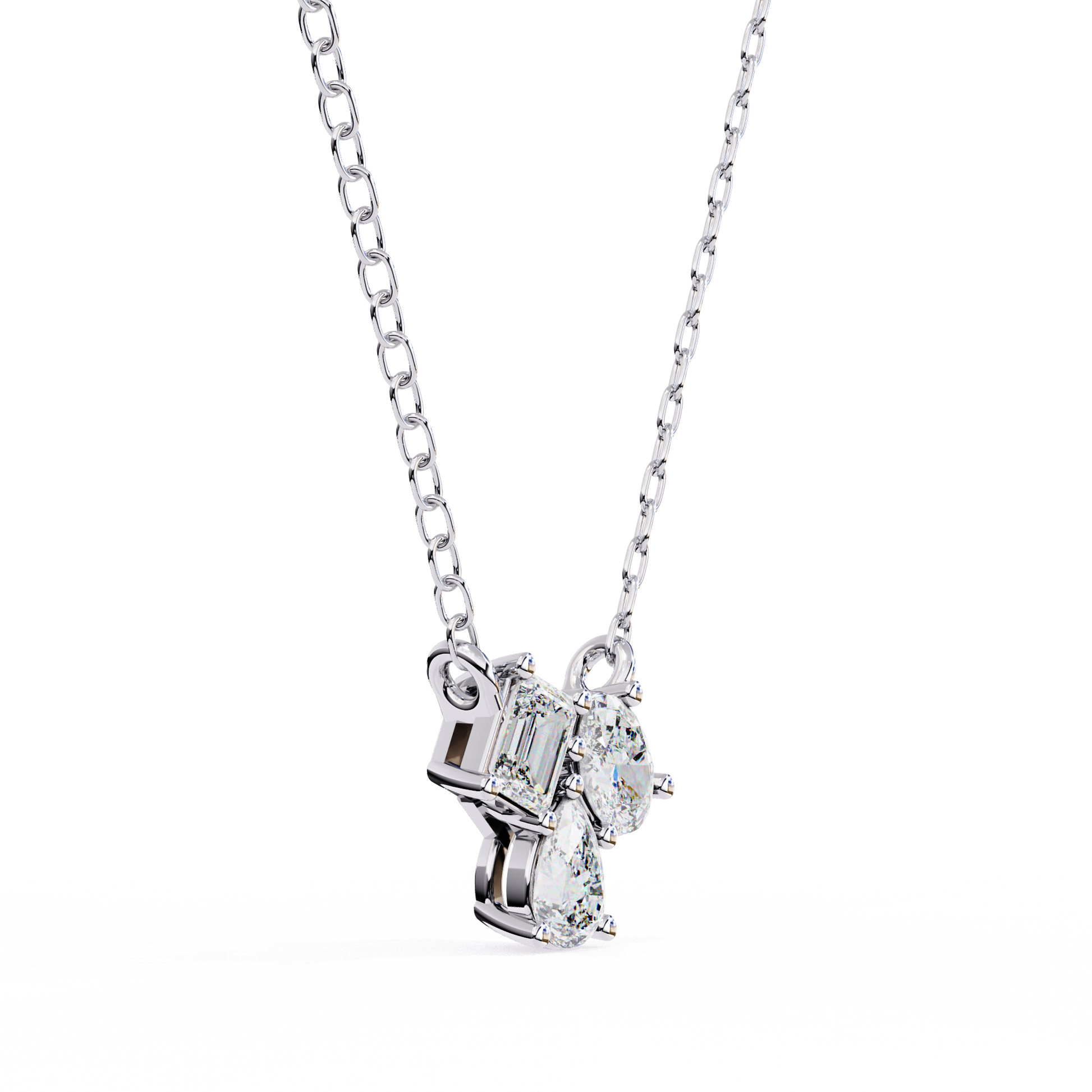 White Gold / Moissanite, White Gold / Lab Grown
