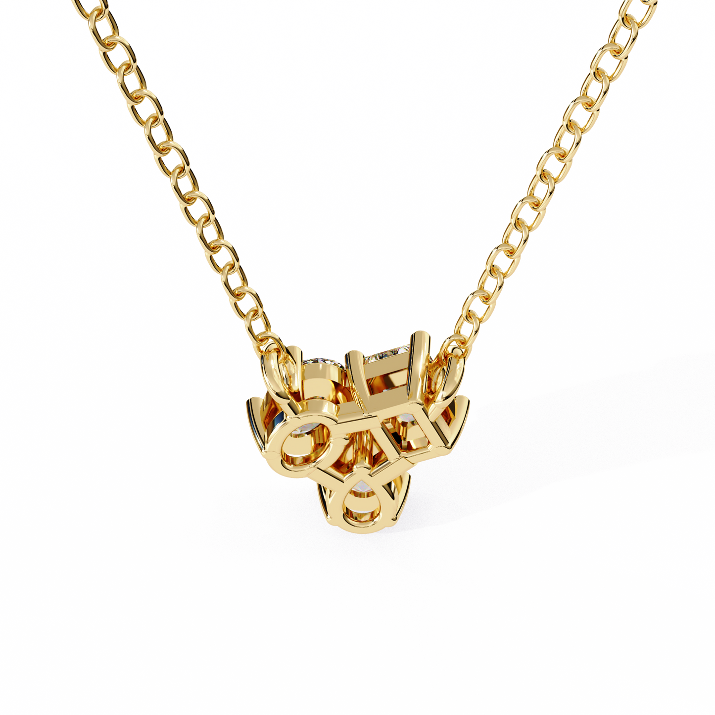 yellow gold / moissanite, yellow gold / lab grown