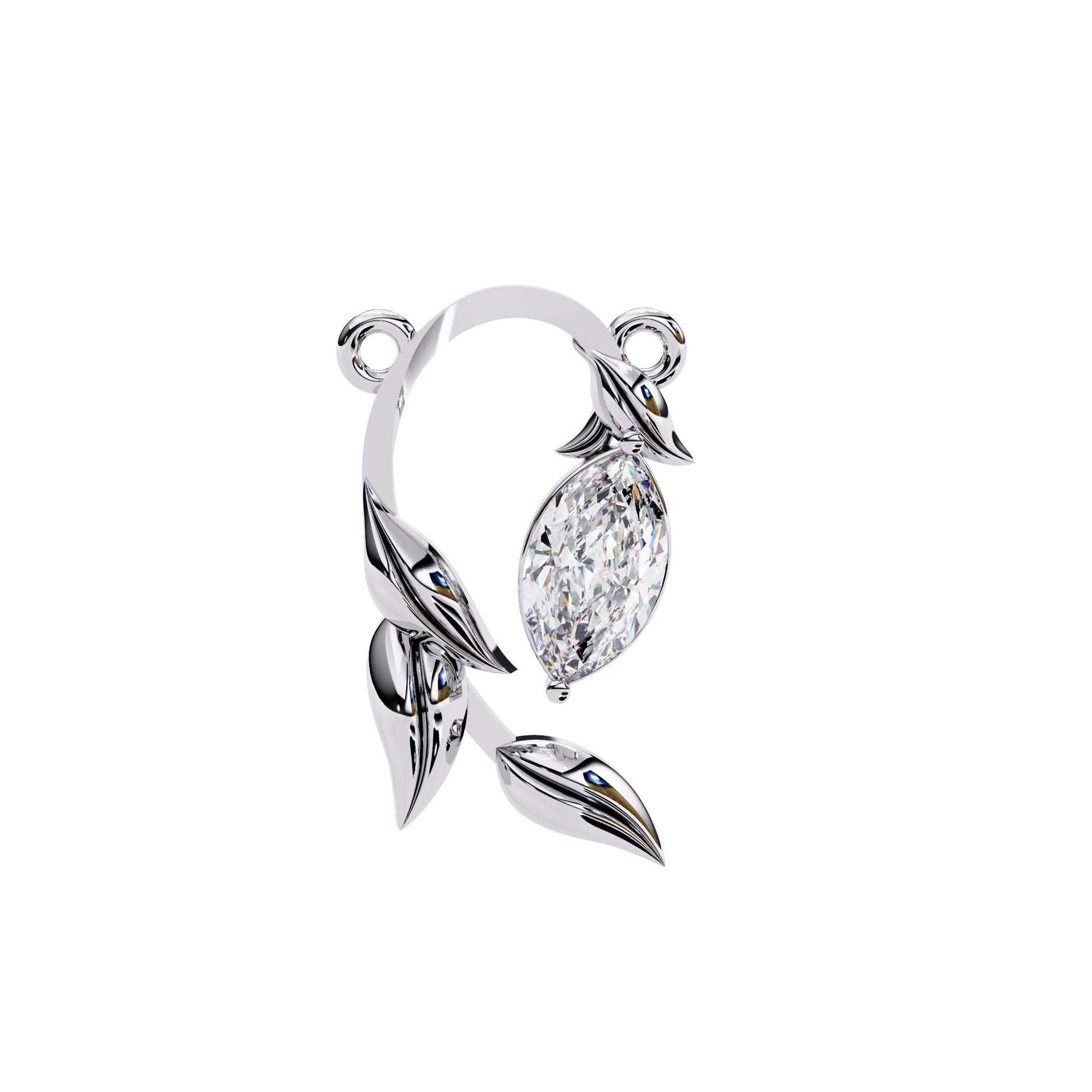 White Gold / Moissanite, White Gold / Lab Grown