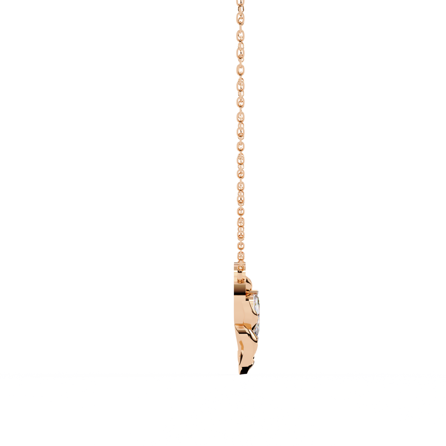 rose gold / moissanite, rose gold / lab grown