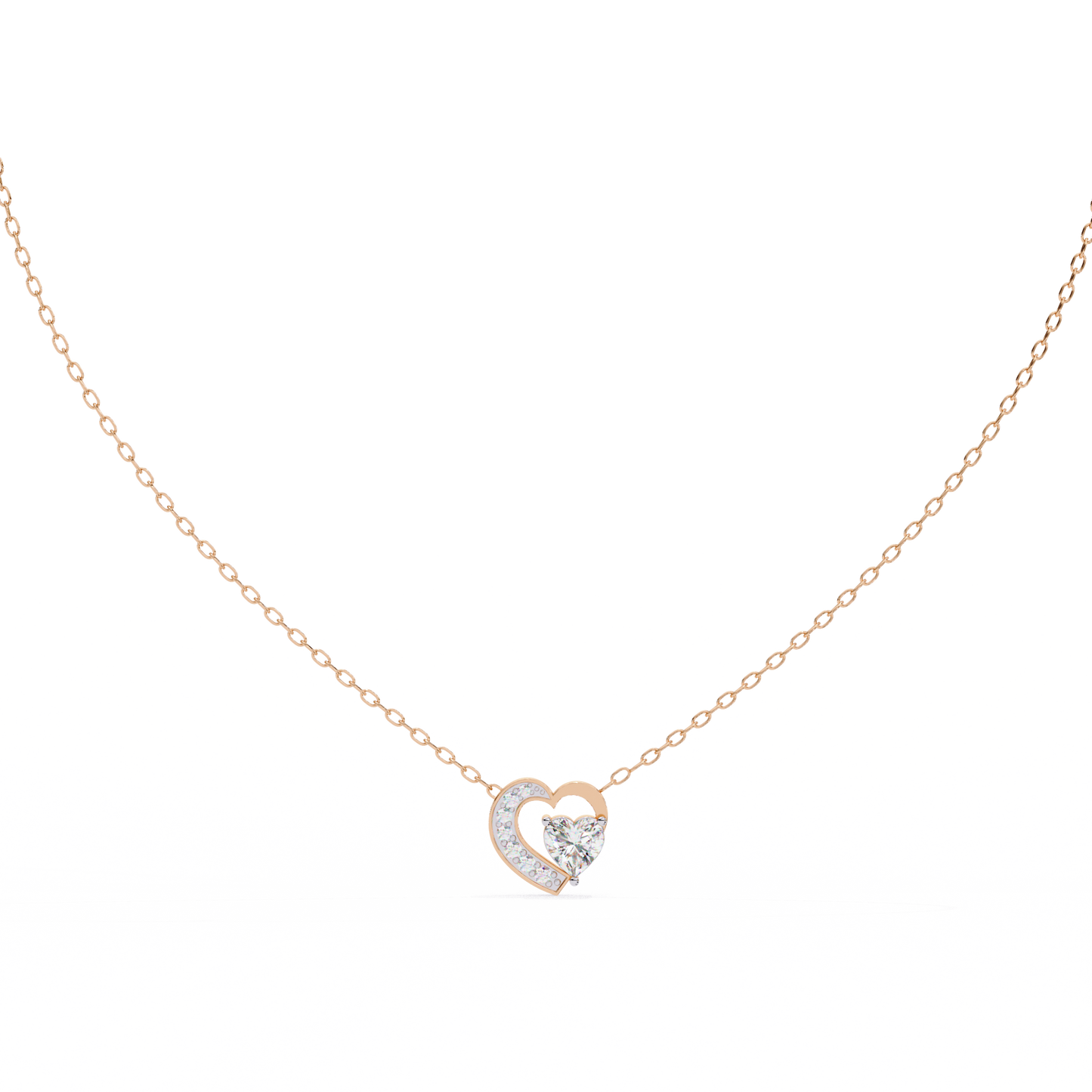 rose gold / moissanite, rose gold / lab grown