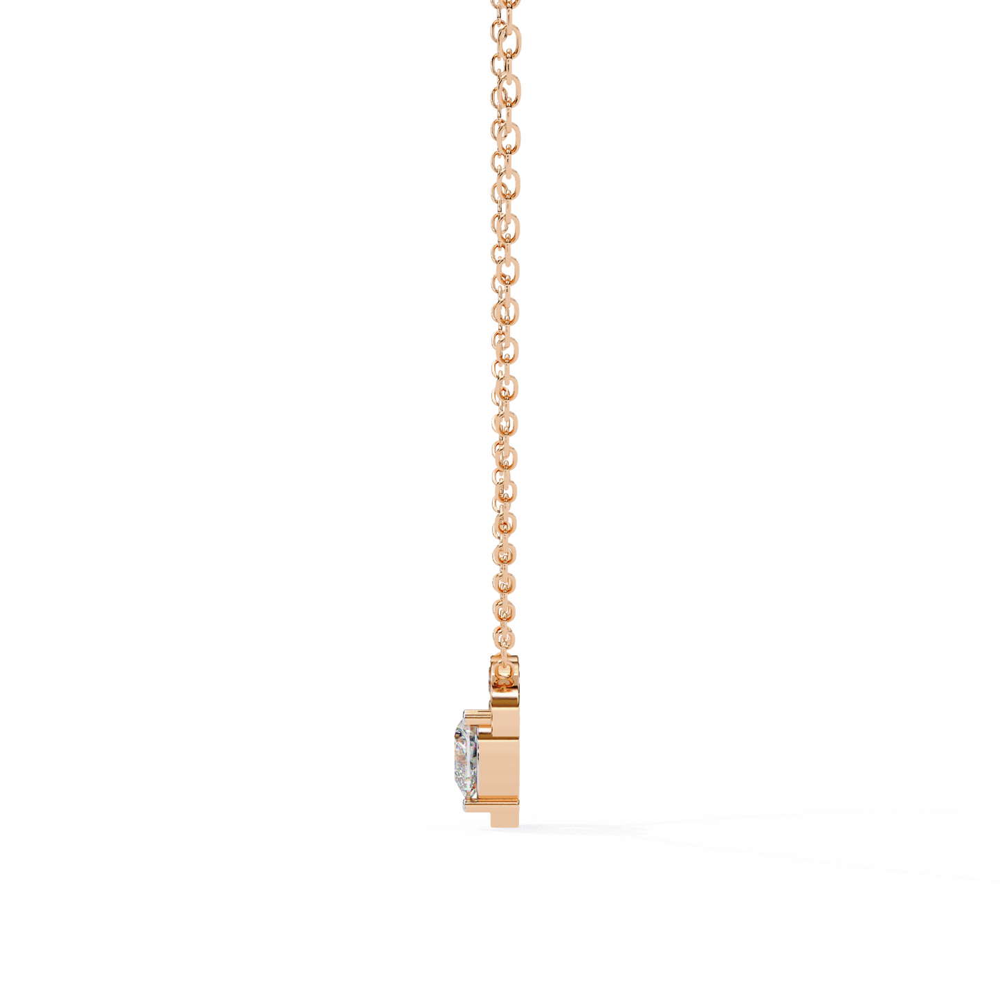 rose gold / moissanite, rose gold / lab grown