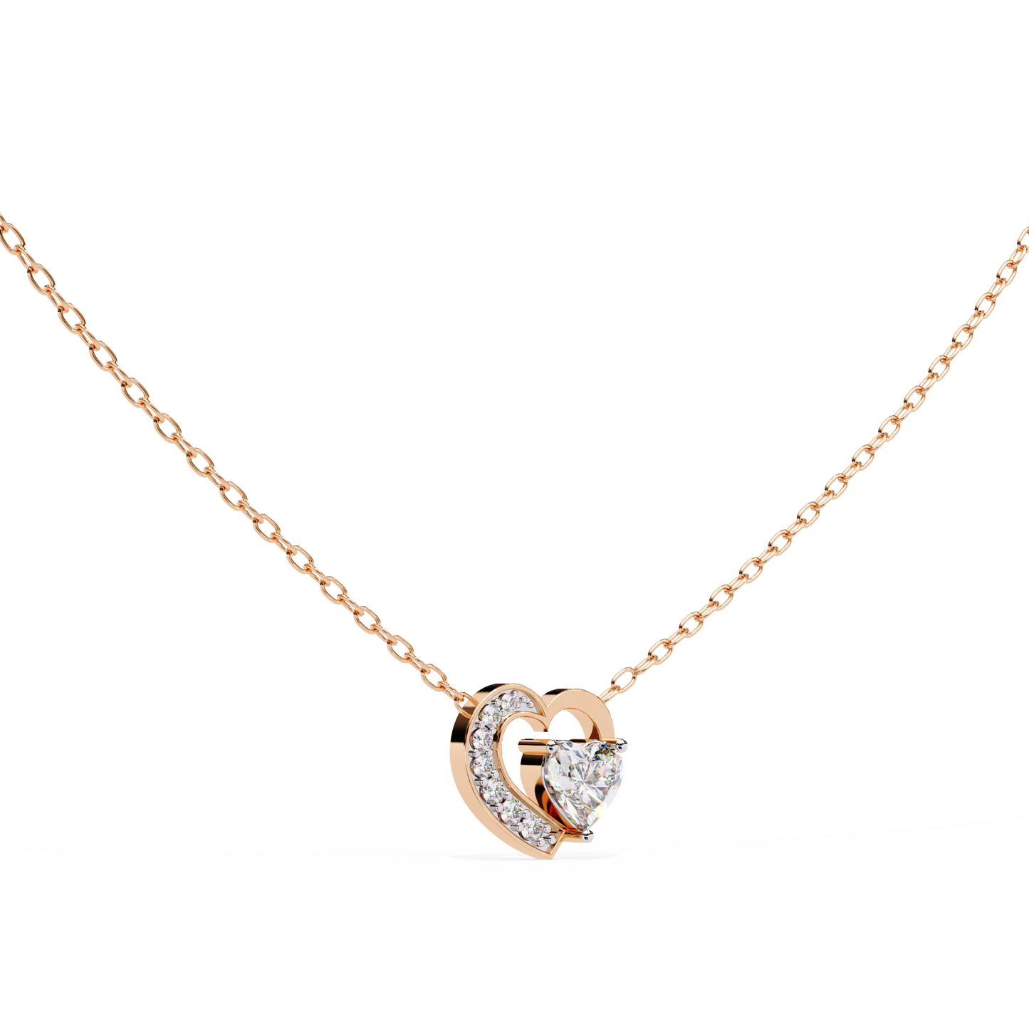 rose gold / moissanite, rose gold / lab grown