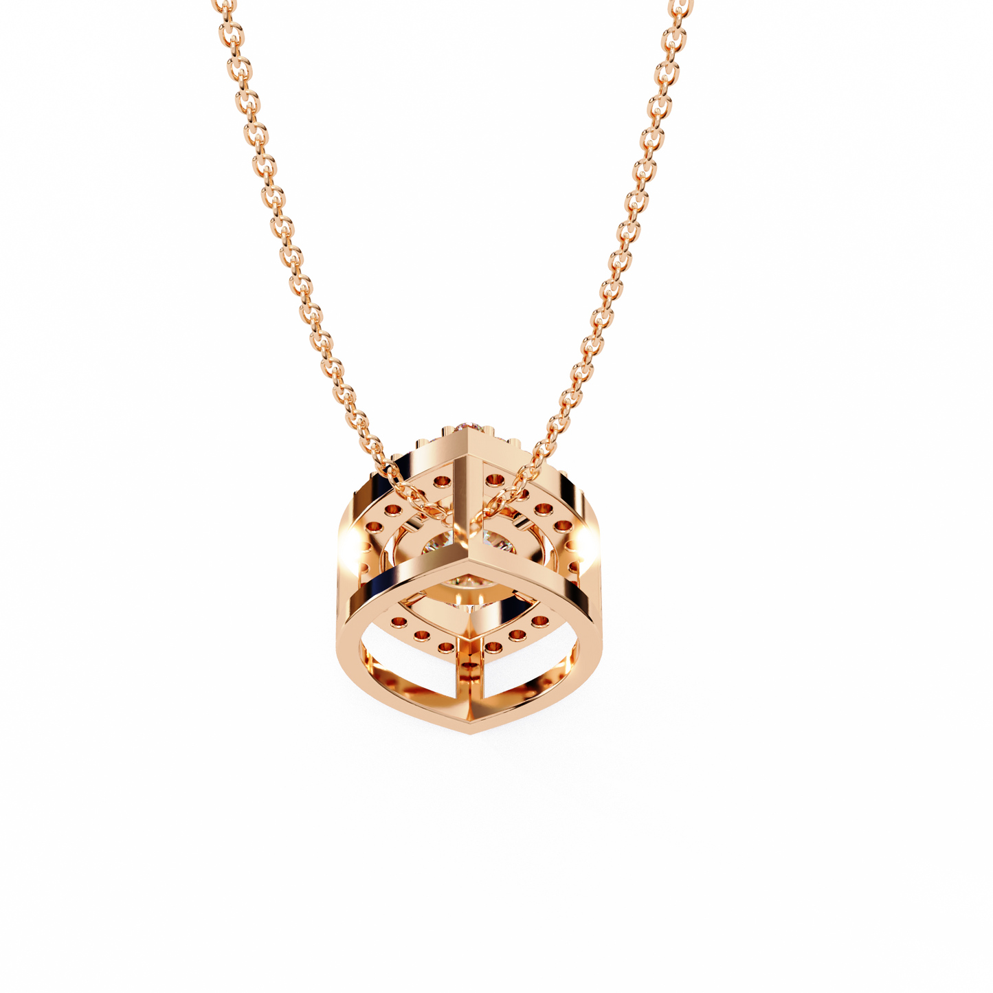 rose gold / moissanite, rose gold / lab grown