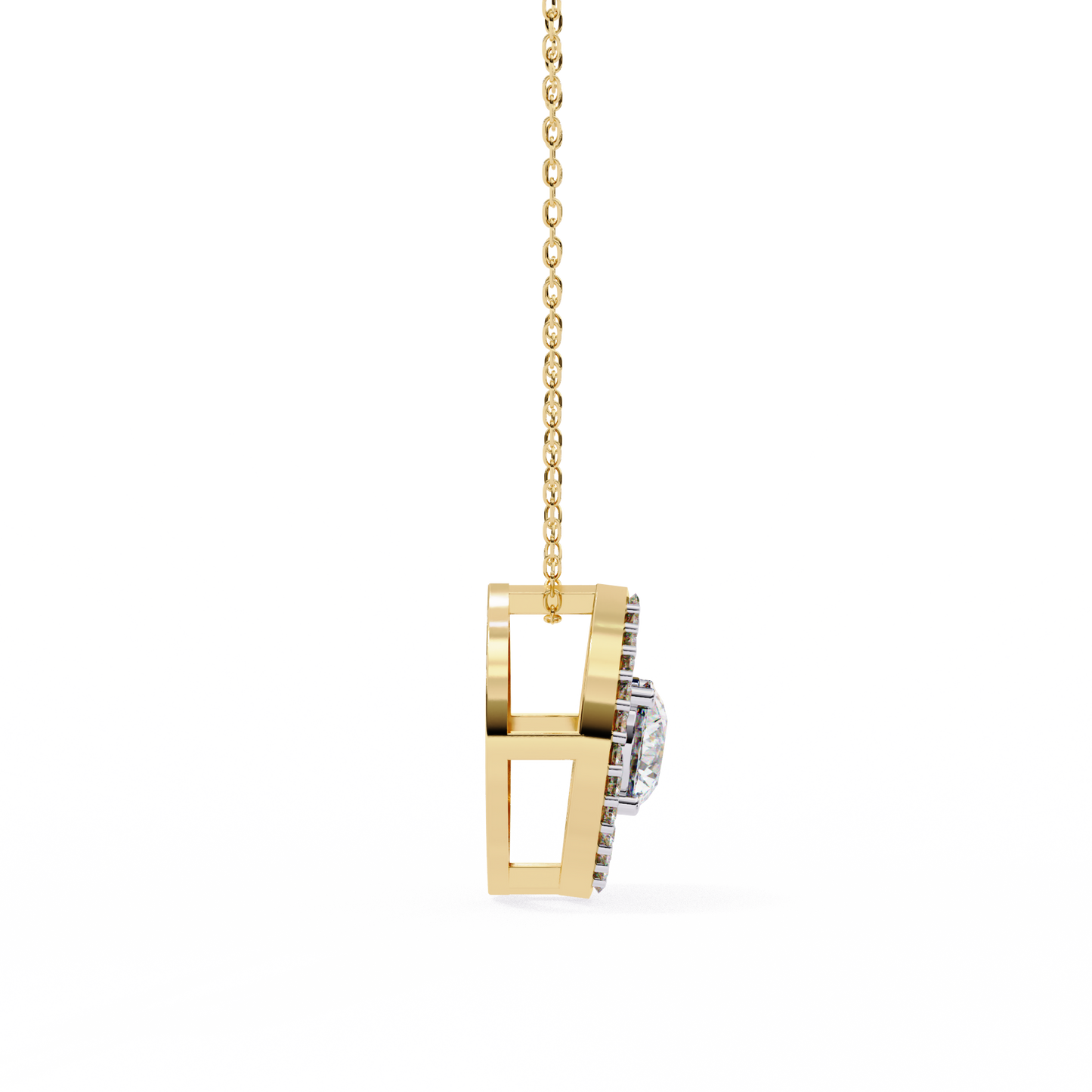 yellow gold / moissanite, yellow gold / lab grown