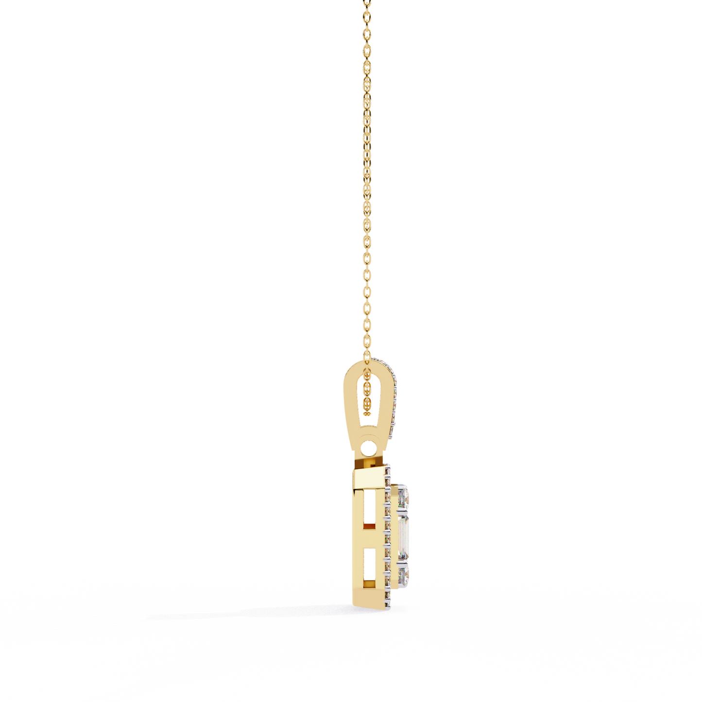 yellow gold / moissanite, yellow gold / lab grown