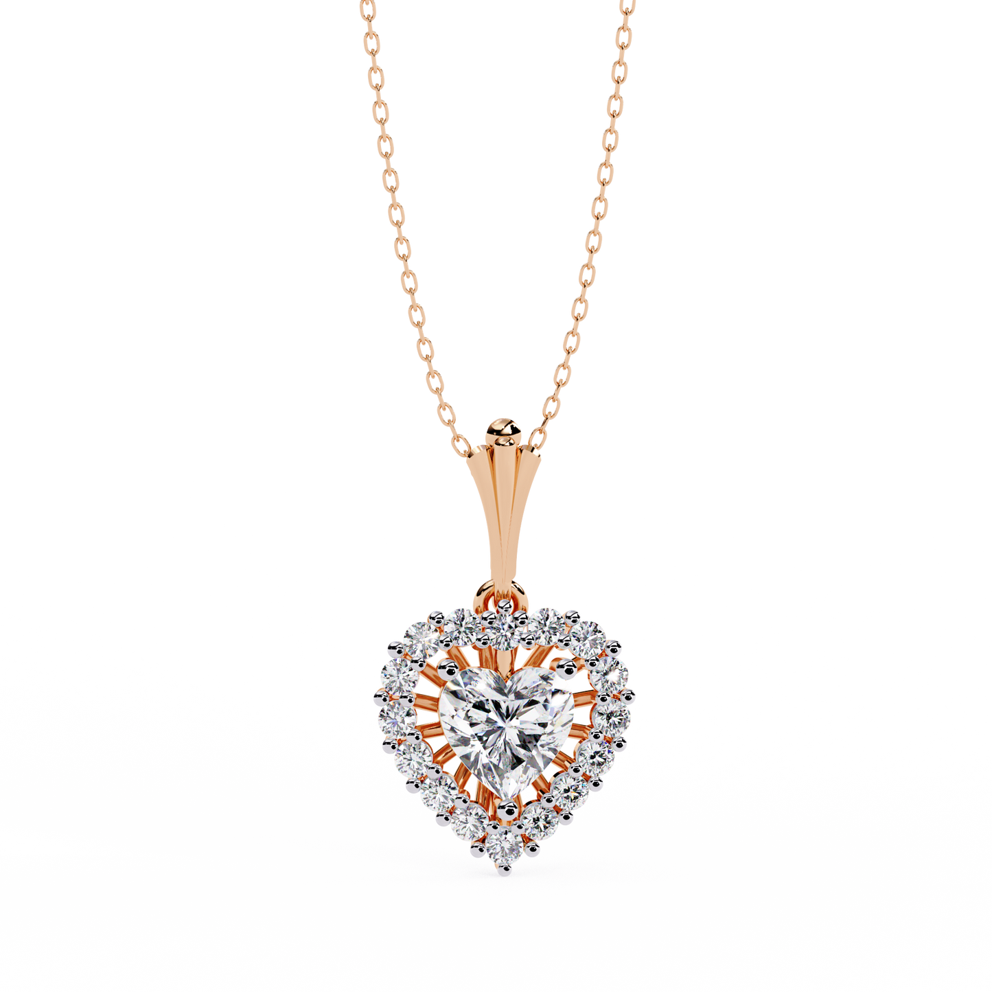 rose gold / moissanite, rose gold / lab grown