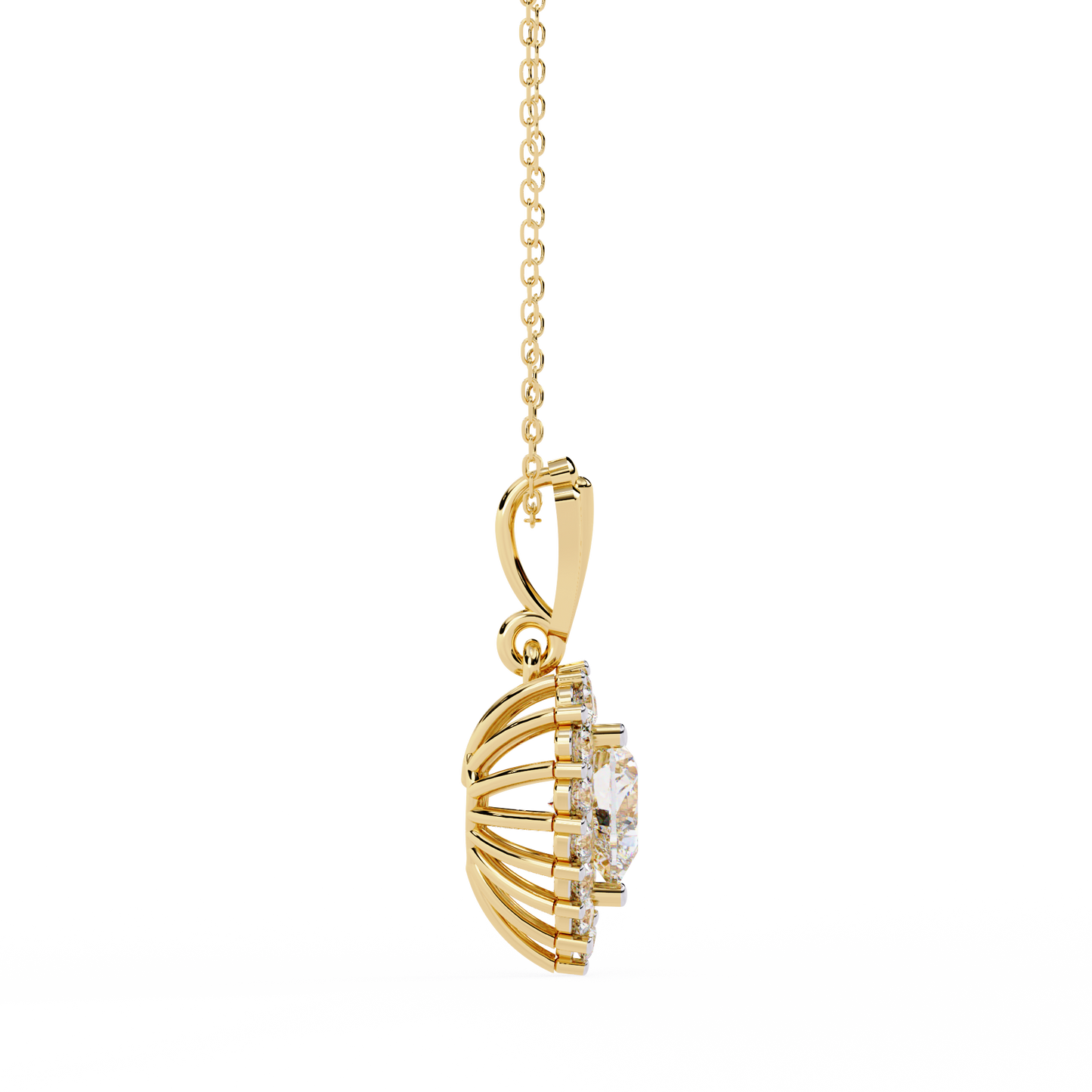 yellow gold / moissanite, yellow gold / lab grown