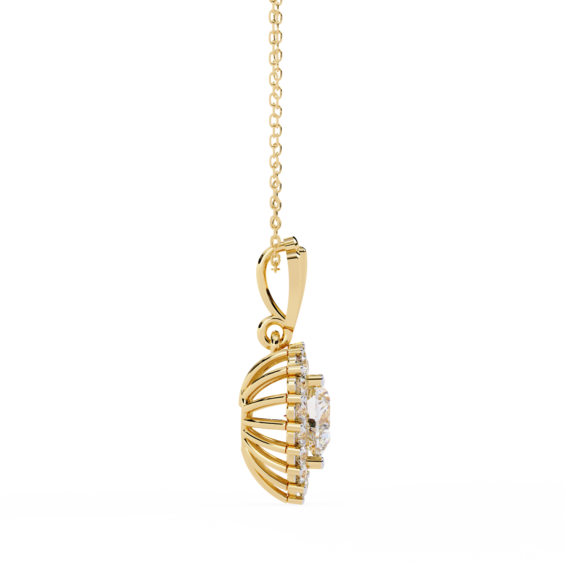 Yellow Gold / Moissanite, Yellow Gold / Lab Grown