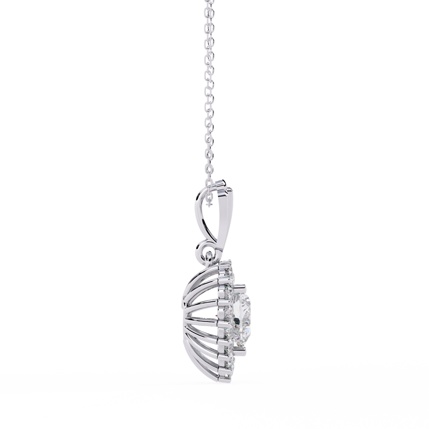 white gold / moissanite, white gold / lab grown