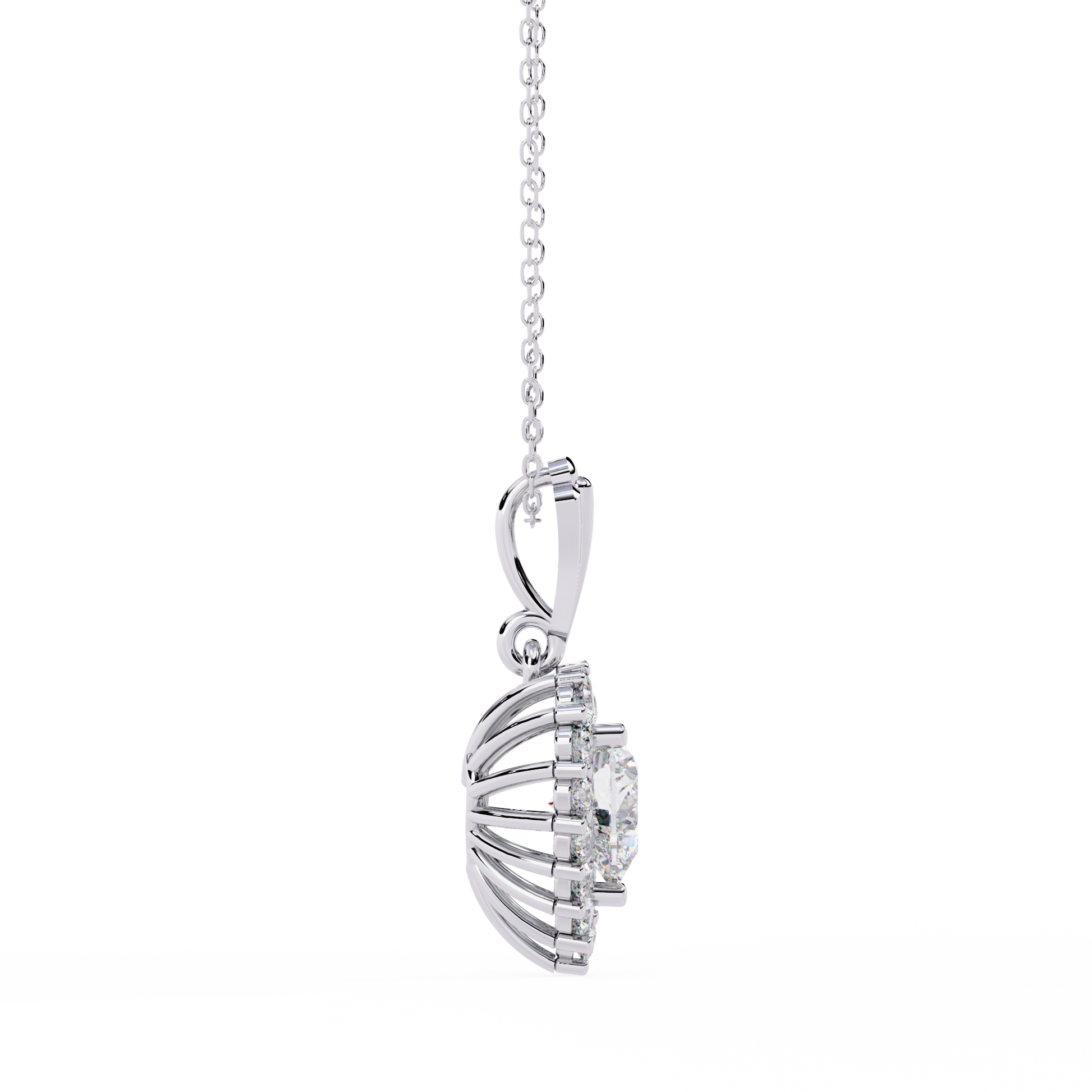 White Gold / Moissanite, White Gold / Lab Grown