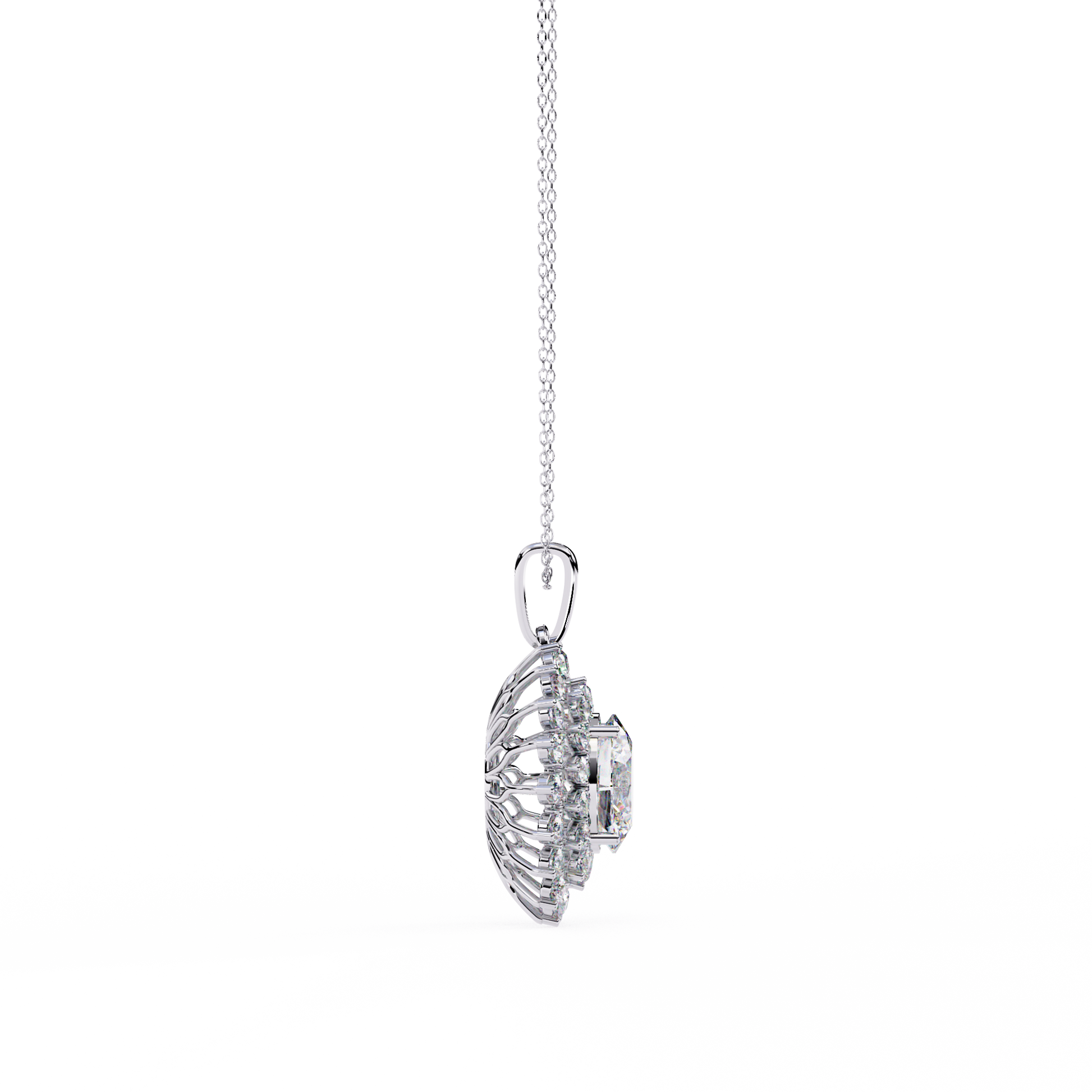 White Gold / Moissanite, White Gold / Lab Grown