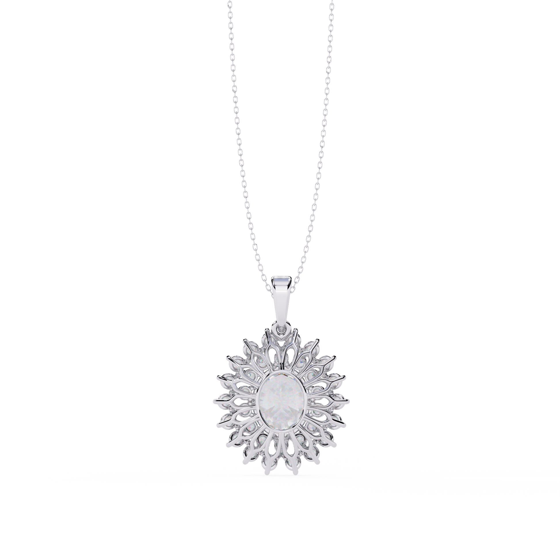 White Gold / Moissanite, White Gold / Lab Grown