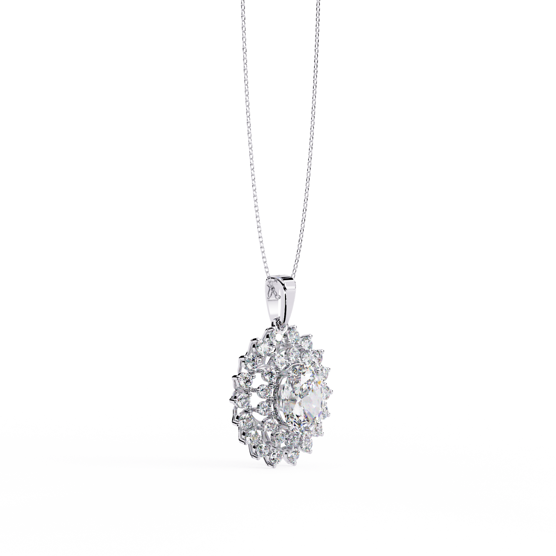 White Gold / Moissanite, White Gold / Lab Grown