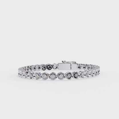 0.68 CT Round Diamond Bezel Set Tennis Bracelet