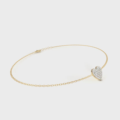 0.25 CT Heart Shape Bracelet With Round Brilliant Diamond