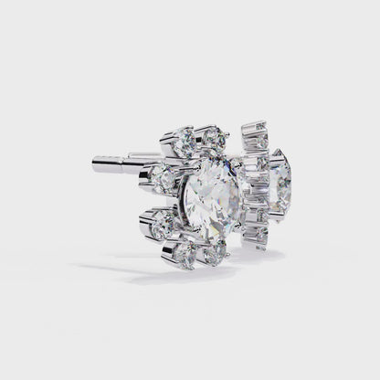 1.40 Timeless Flower Shape Round Diamond Stud Earrings
