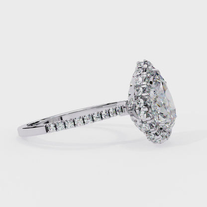 2.75 CT Pear Unique Halo Engagement Ring