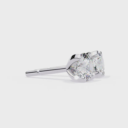 2.60 CT Round Prong Set Solitaire Stud Earrings