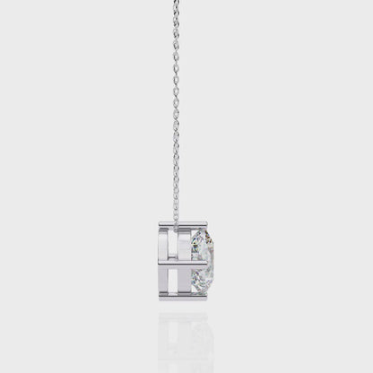 2.25 CT Cushion Solitaire Pendant with Chain