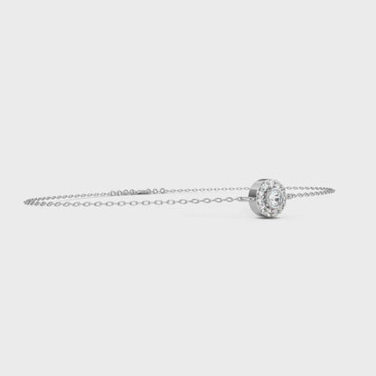 0.26 CT Round Brilliant Diamond Bezel Set Halo Bracelet