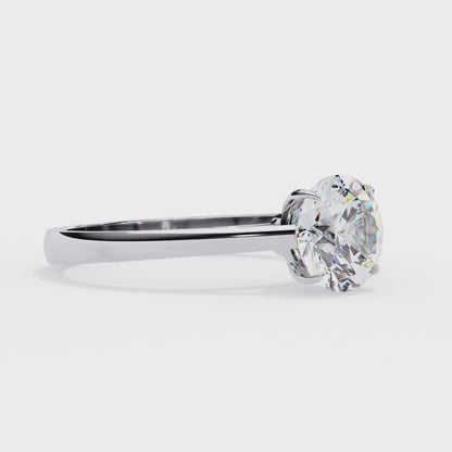 Round Diamond Solitaire Cathedral Engagement Ring