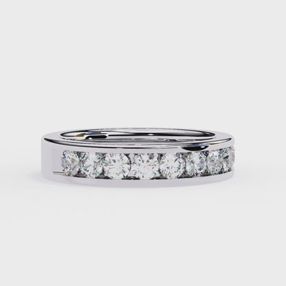 Round Diamond Channel Set Wedding Band