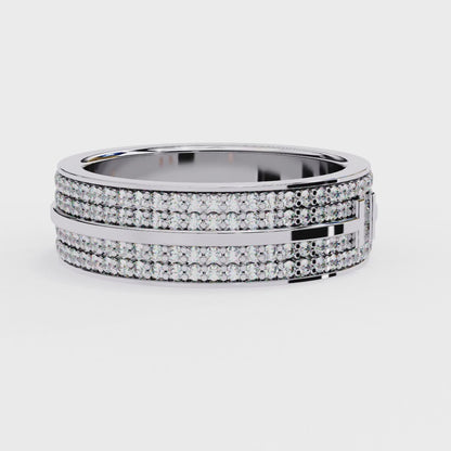 Round Diamond Micro Pave Set Wedding Band