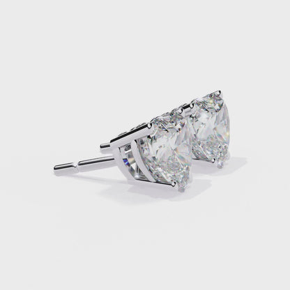 2.50 CT Heart Solitaire Stud Earrings