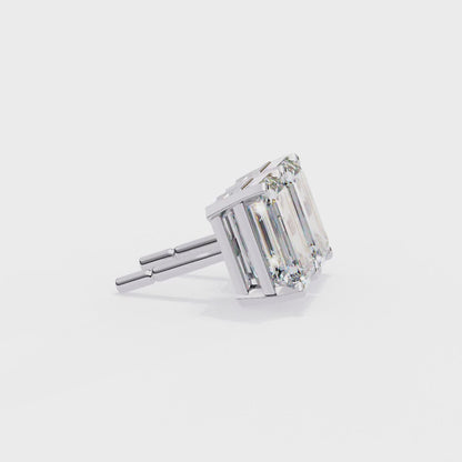 2.40 CT Emerald Solitaire Stud Earrings