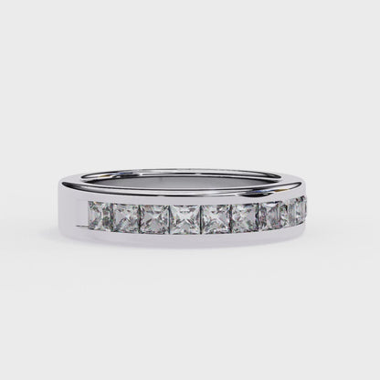 Princess Diamond Channel Set Wedding Band