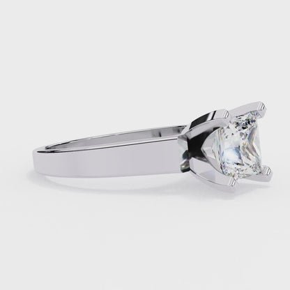 Princess Diamond Solitaire with Tapered Engagement Ring