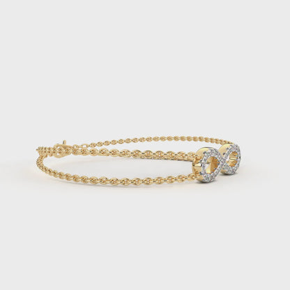 0.45 CT Elegant Round Diamond Infinity Bracelet