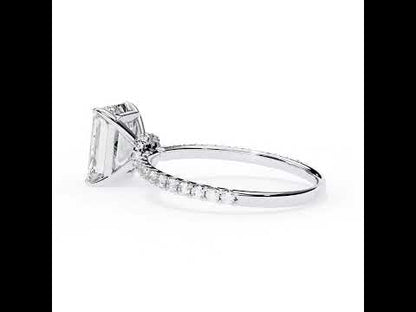 2.50 CT Radiant Mystic Secret Halo With Pave Engagement Ring