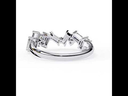 Round And Baguette Diamond Wedding Band