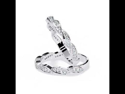 0.42 CT Multi Round Diamond Dainty Twisted Wedding Band