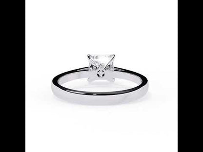 Princess Solitaire Diamond Cathedral Engagement Ring