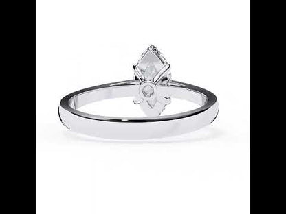 Marquise Diamond Solitaire Cathedral Engagement Ring