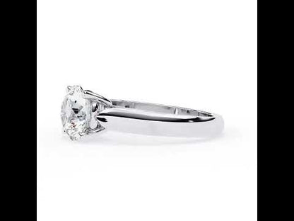Round Diamond Solitaire With Pointer Band Engagement Ring