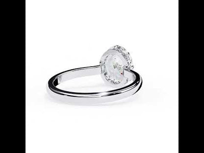 2.00 CT Oval Diamond With Pave Hidden Halo Engagement Ring