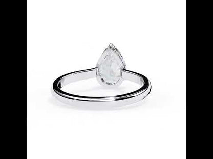 2.00 CT Pear Diamond  With Pave Hidden Halo Engagement Ring