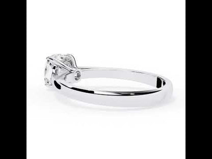 Cushion Solitaire Diamond Cathedral Engagement Ring