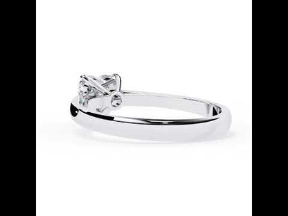 Heart Solitaire Diamond Cathedral Engagement Ring