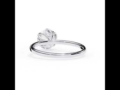 Round Diamond Solitaire with Flower Prong Engagement Ring
