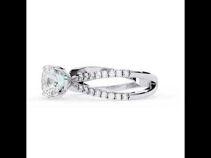 3.40 CT Cushion Split Shank Engagement Ring