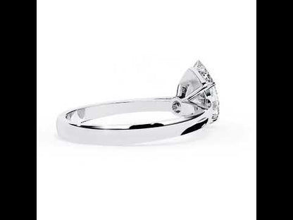 Pear Diamond Solitaire Cathedral Engagement Ring