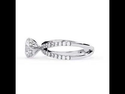 2.40 CT Round Hidden Halo with Split Shank Engagement Ring